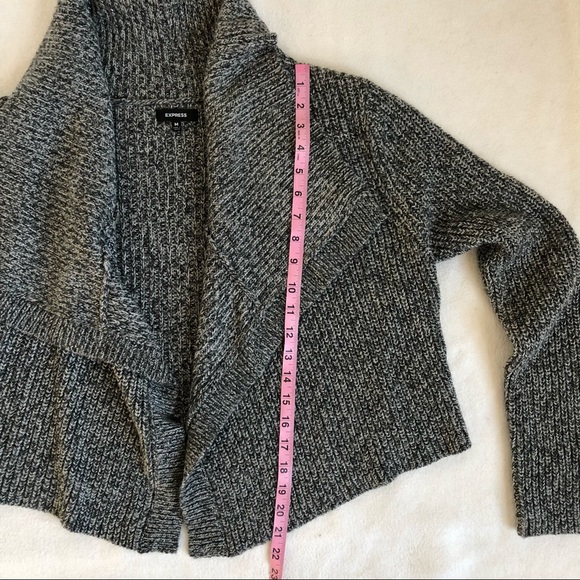 Express Marled Waterfall Cropped Cardigan Sweater Jacket, size Medium - Picture 13 of 16